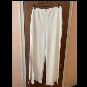 High Waisted Side Slit Pants